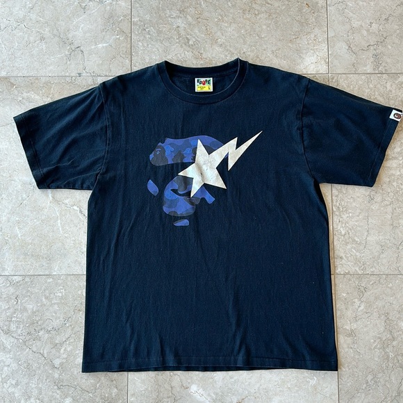Bathing Ape Mens Black Short Sleeve T-Shirt in size L - Picture 1 of 6